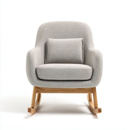 Sedia a dondolo tessuto 80x74x96 cm - grigio - adatta al soggiorno - design moderno-Livingvo