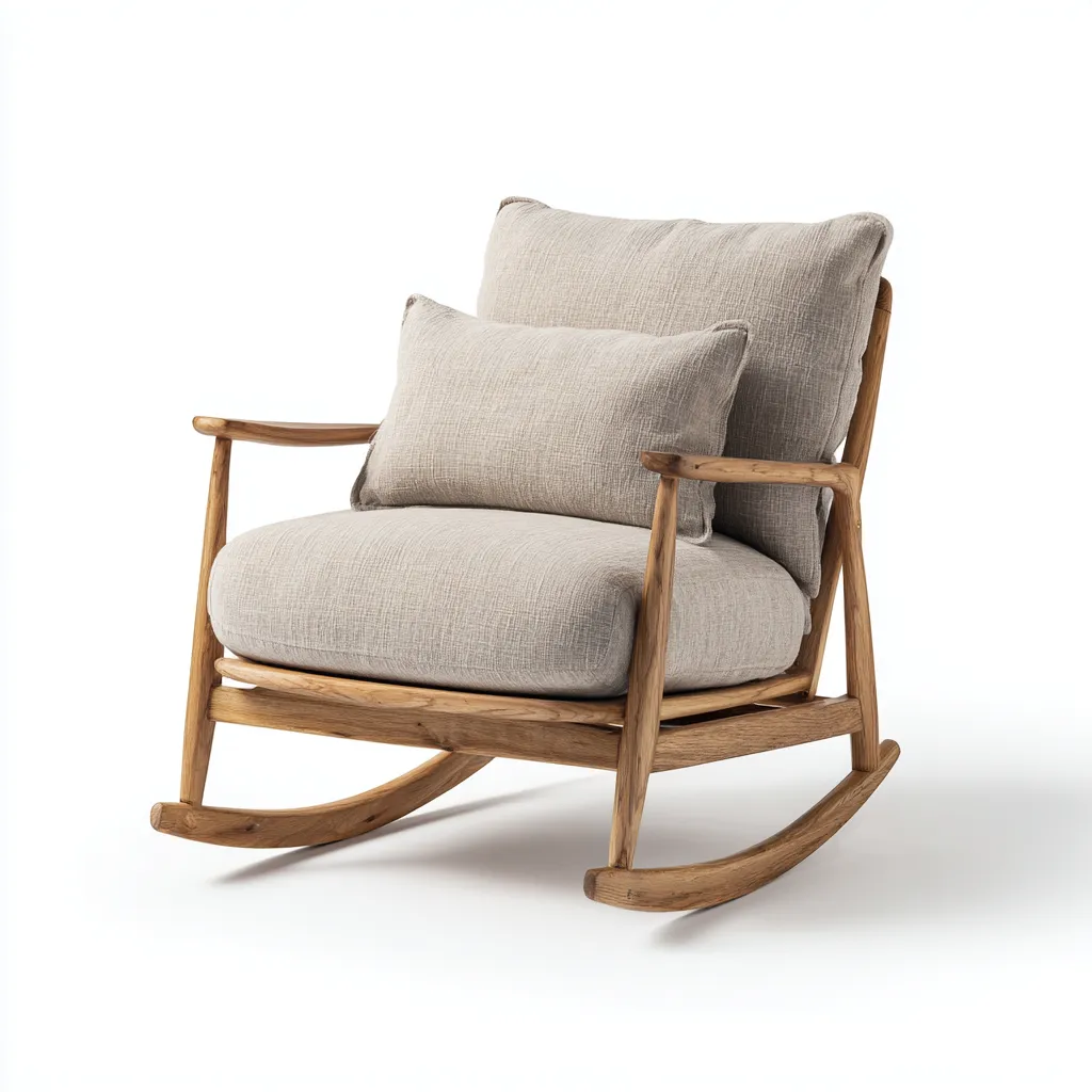 Sedia a dondolo tessuto 82x78x98 cm - grigio - adatta al soggiorno - design moderno-Livingvo