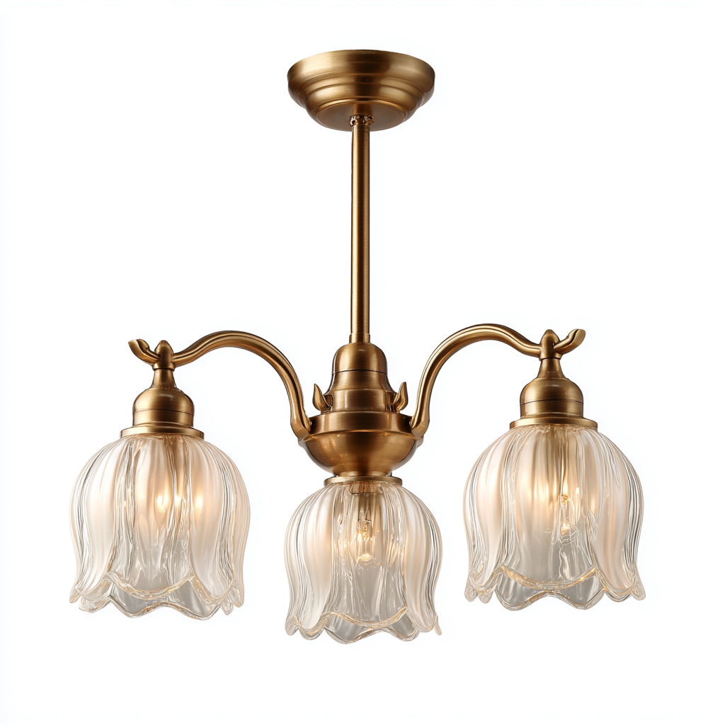 Lampada da soffitto in metallo e vetro 48x48x32 cm - bronzo-trasparente - stile classico-Livingvo
