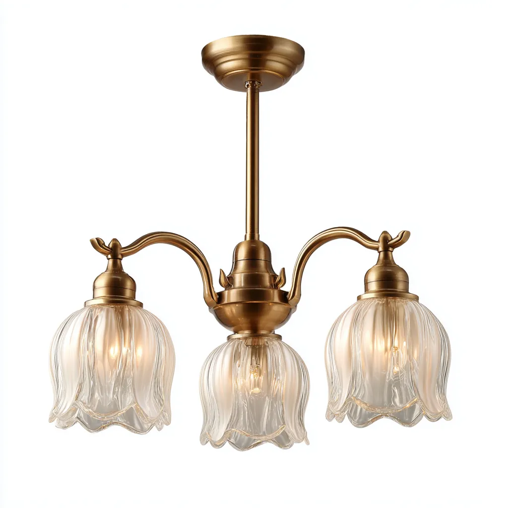 Lampada da soffitto in metallo e vetro 48x48x32 cm - bronzo-trasparente - stile classico-Livingvo