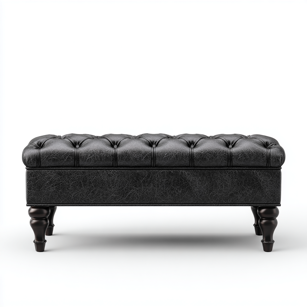 Panca per letto Pelle 105x40x46 cm - Nero - Design classico-Livingvo