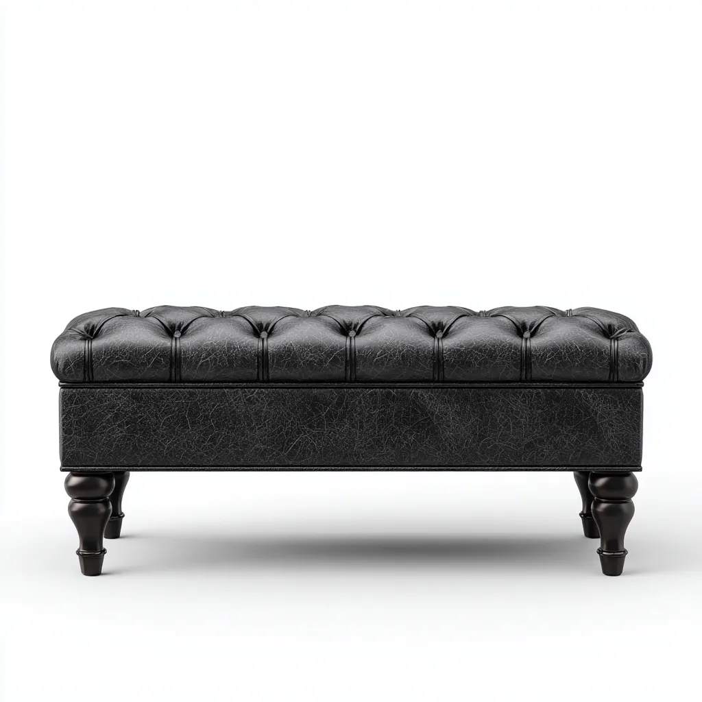 Panca per letto Pelle 105x40x46 cm - Nero - Design classico-Livingvo