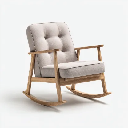 Sedia a dondolo tessuto 81x74x99 cm - grigio - adatta al soggiorno - design moderno-Livingvo