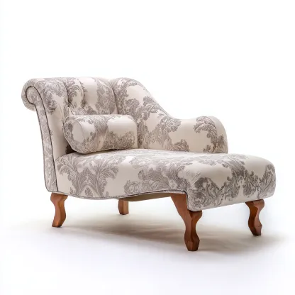 Chaise longue tappezzata tessuto 174x79 cm - beige - design classico-Livingvo