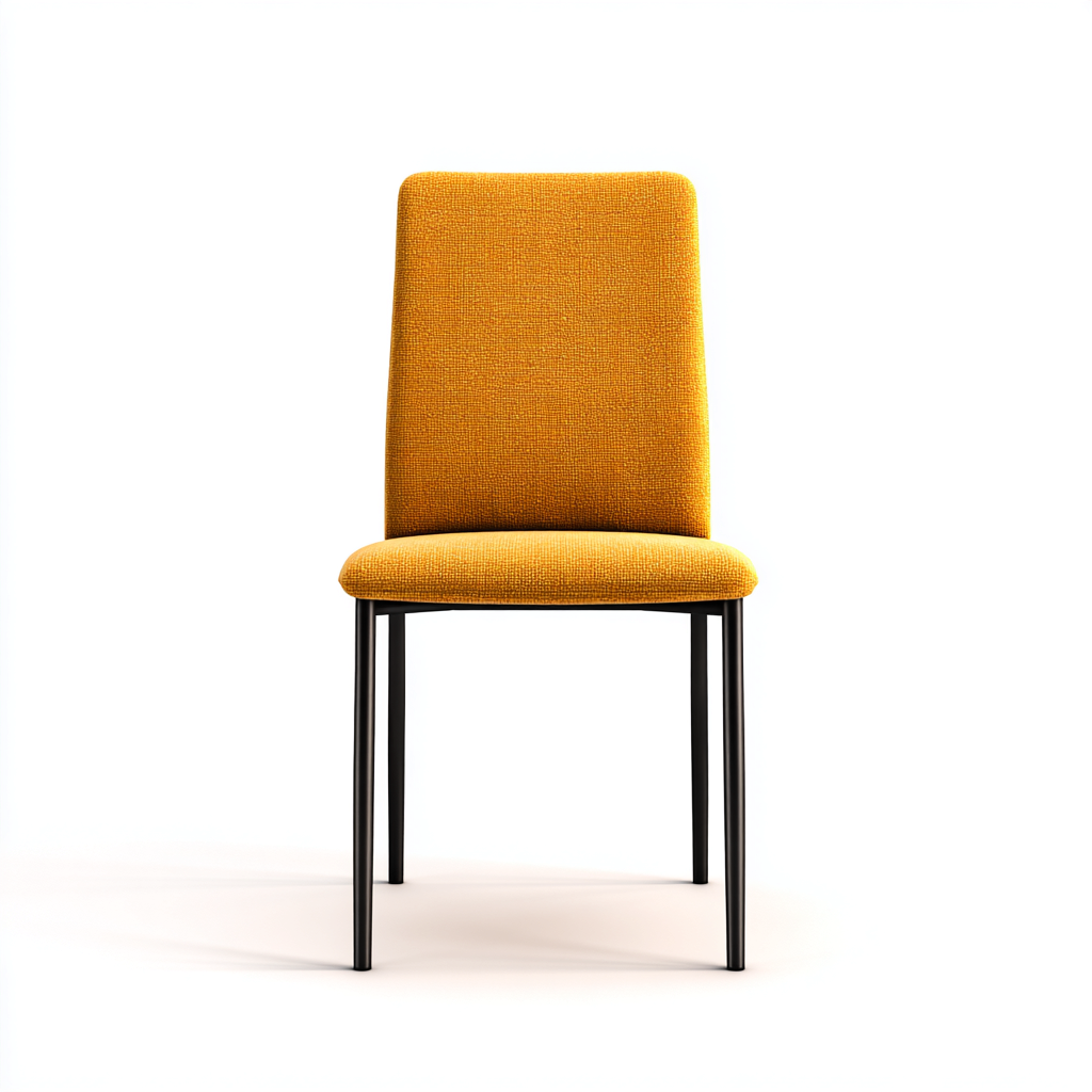 Sedia da pranzo - tessuto imbottito con struttura in metallo - 46x50x90 cm - giallo - uso interno - design moderno-Livingvo