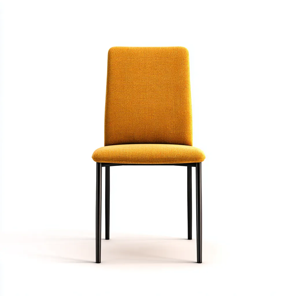 Sedia da pranzo - tessuto imbottito con struttura in metallo - 46x50x90 cm - giallo - uso interno - design moderno-Livingvo