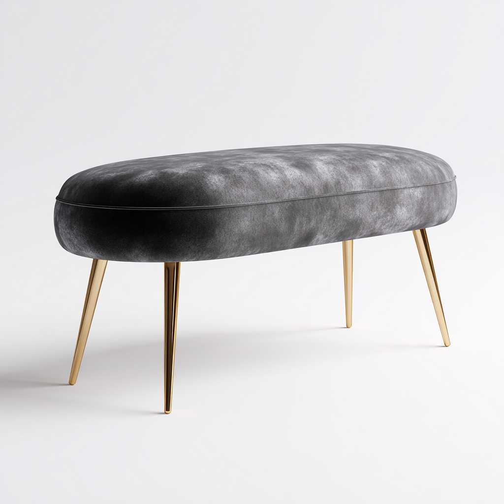 Panca per letto Velluto 100x38x45 cm - Grigio - Design moderno-Livingvo