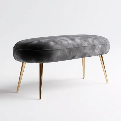 Panca per letto Velluto 100x38x45 cm - Grigio - Design moderno-Livingvo