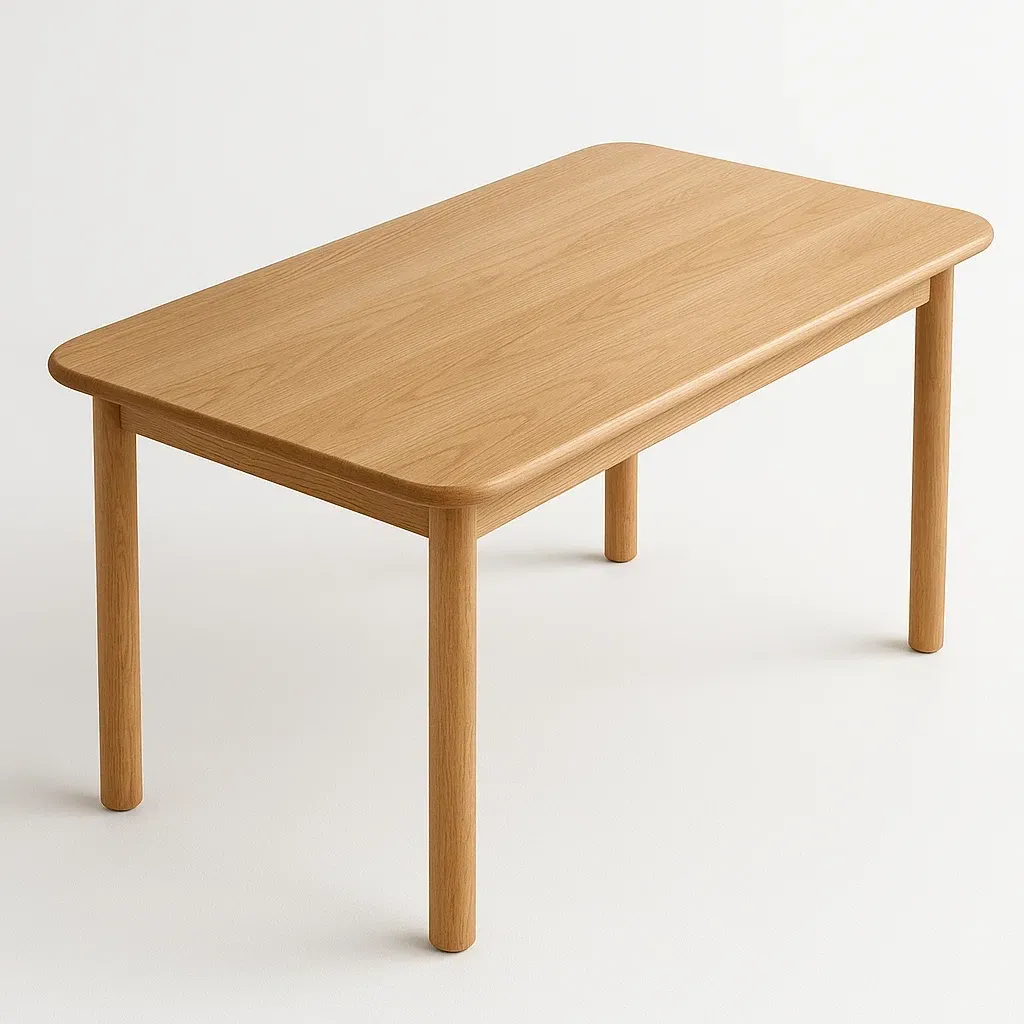 Tavolo da pranzo rettangolare in legno di quercia naturale 120×60×75 cm