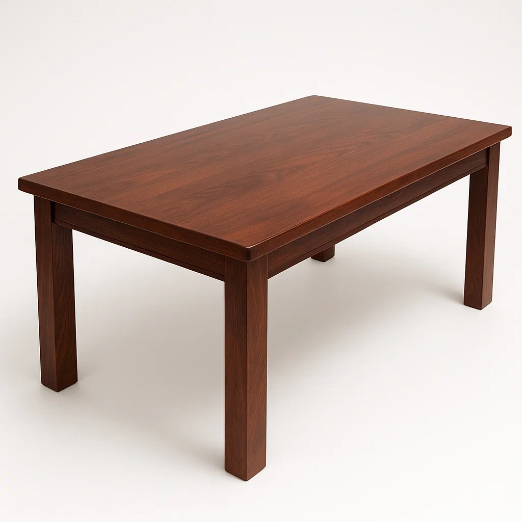 Tavolo da pranzo rettangolare in legno marrone 140×80×75 cm