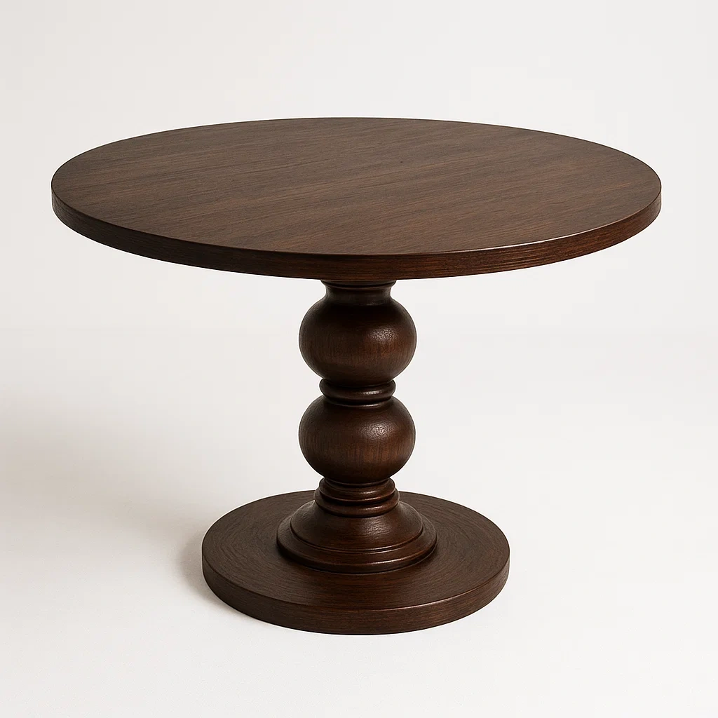 Tavolo da pranzo rotondo in legno massello