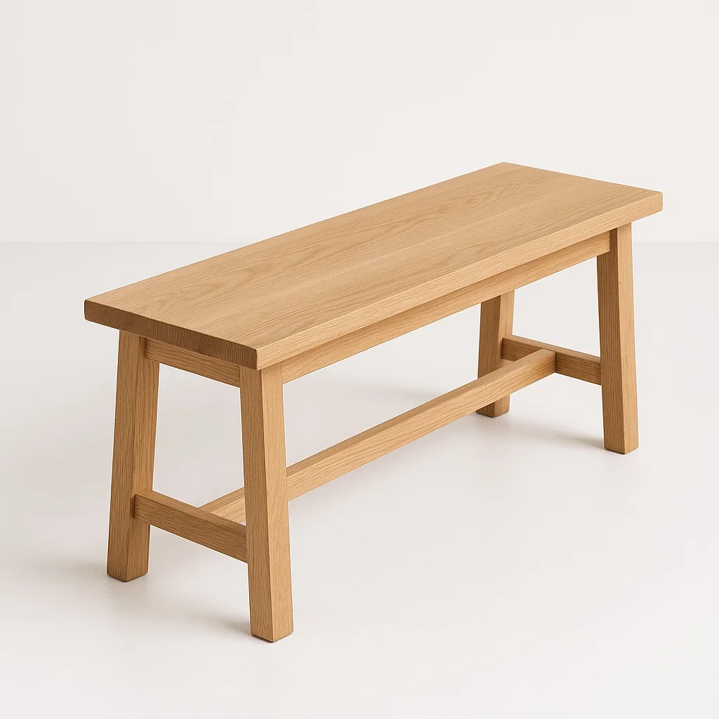 Panca da pranzo rettangolare in legno 100×35×45 cm