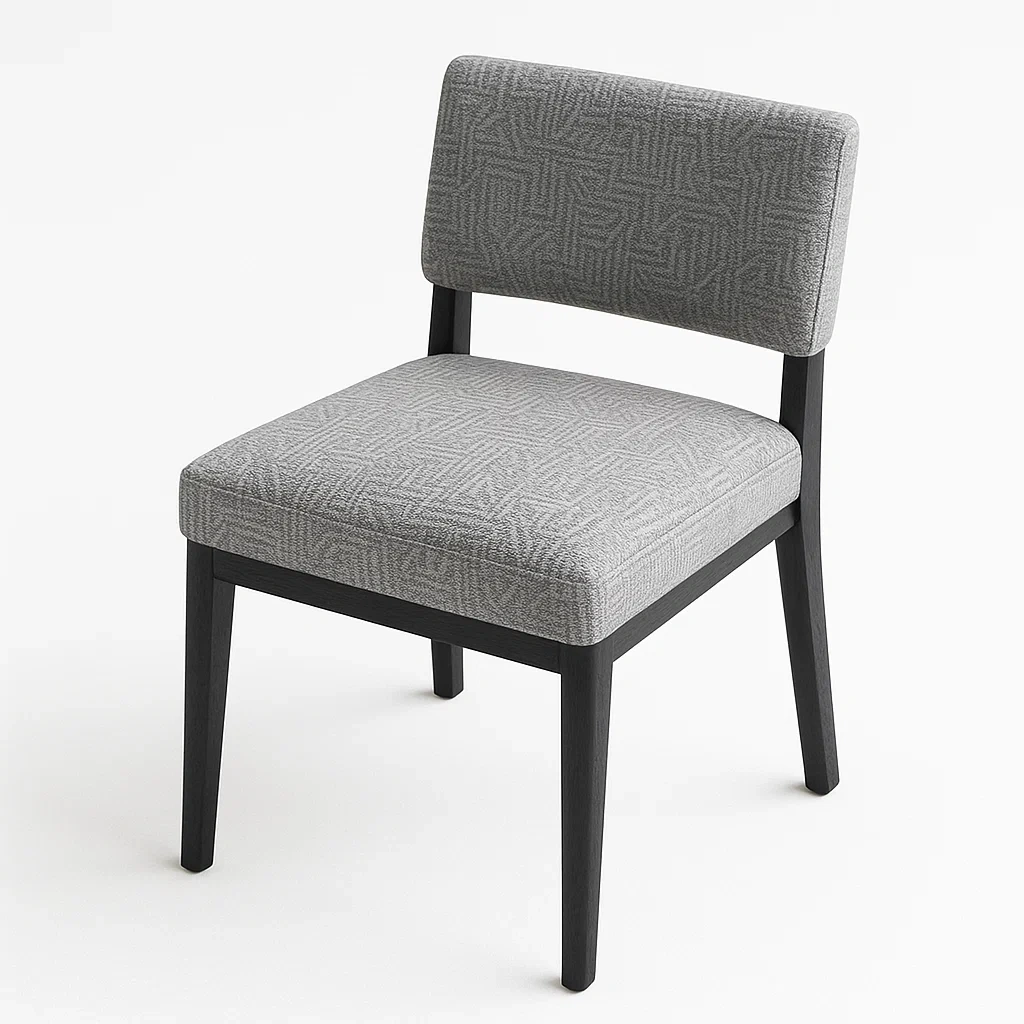 Sedia da pranzo in tessuto poliestere con struttura in legno