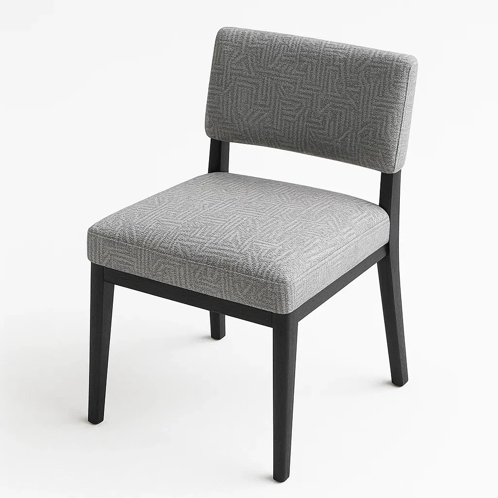 Sedia da pranzo in tessuto poliestere con struttura in legno