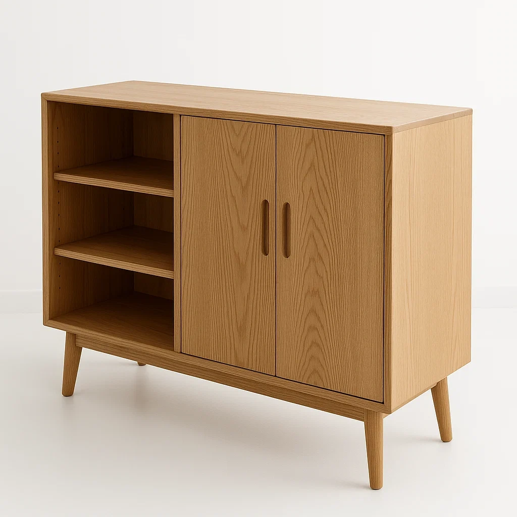 Credenza in rovere con ripiani regolabili 100×80×40 cm