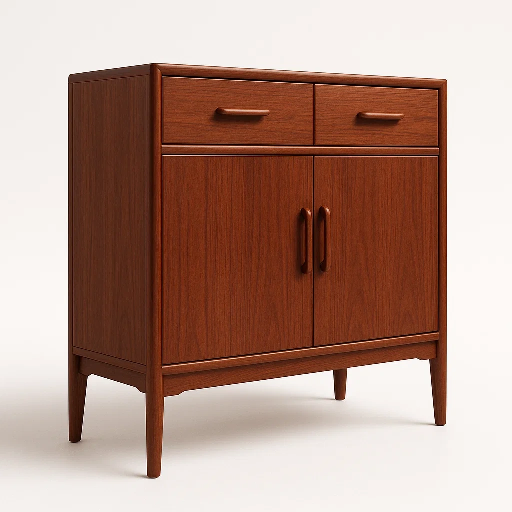 Credenza in legno marrone con 2 cassetti e 2 ante 90×80×40 cm