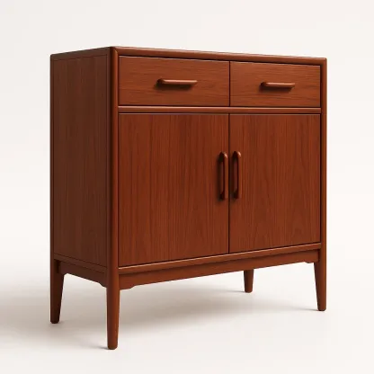 Credenza in legno marrone con 2 cassetti e 2 ante 90×80×40 cm