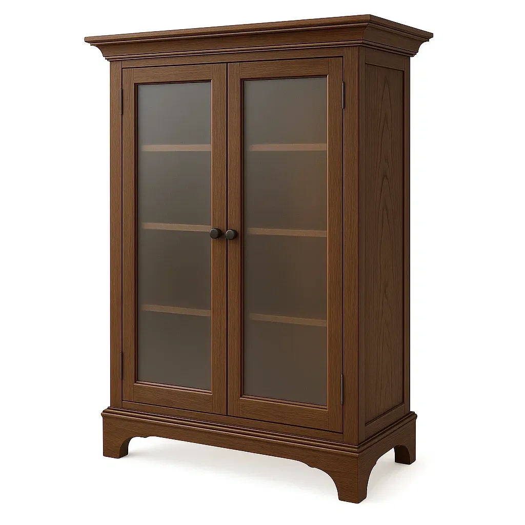 Vetrina in legno con ante in vetro smerigliato 120×50×180 cm