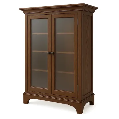 Vetrina in legno con ante in vetro smerigliato 120×50×180 cm