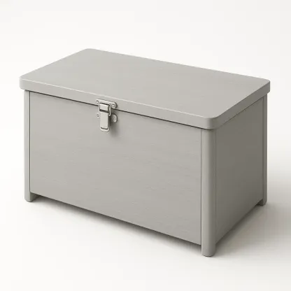 Baule contenitore in fibra di legno grigio 80×40×45 cm