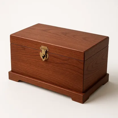 Baule contenitore in legno con serratura in ottone 30×18×20 cm