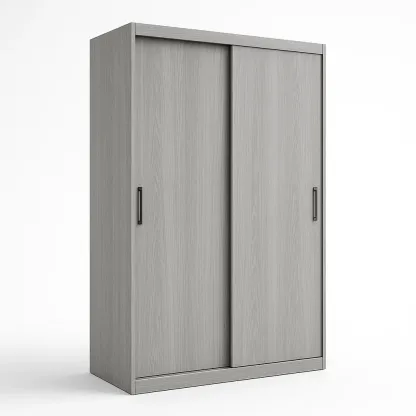 Guardaroba in legno grigio con 2 ante scorrevoli 200×120×60 cm