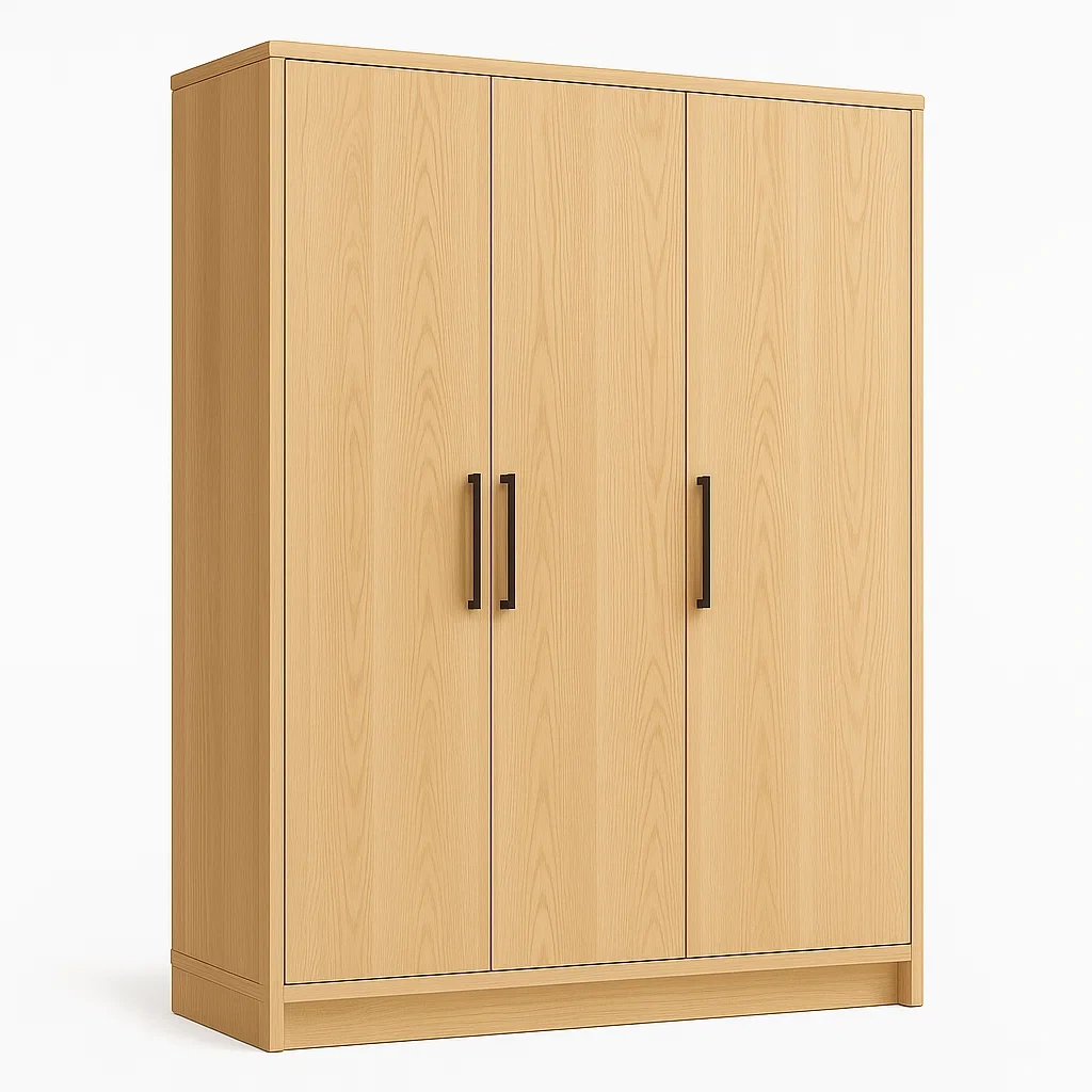 Guardaroba in legno rovere chiaro con 3 ante 150×60×200 cm