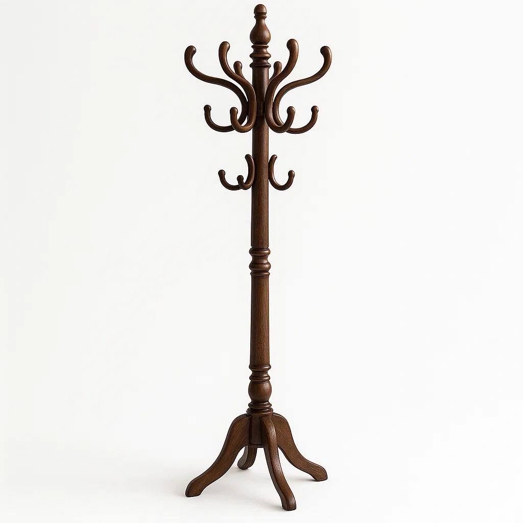 Appendiabiti in legno marrone scuro altezza 175 cm