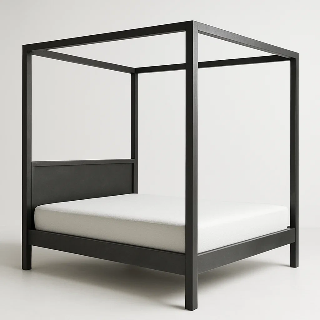 Letto a baldacchino in metallo nero