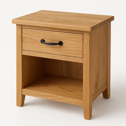 Comodino in rovere massello con cassetto