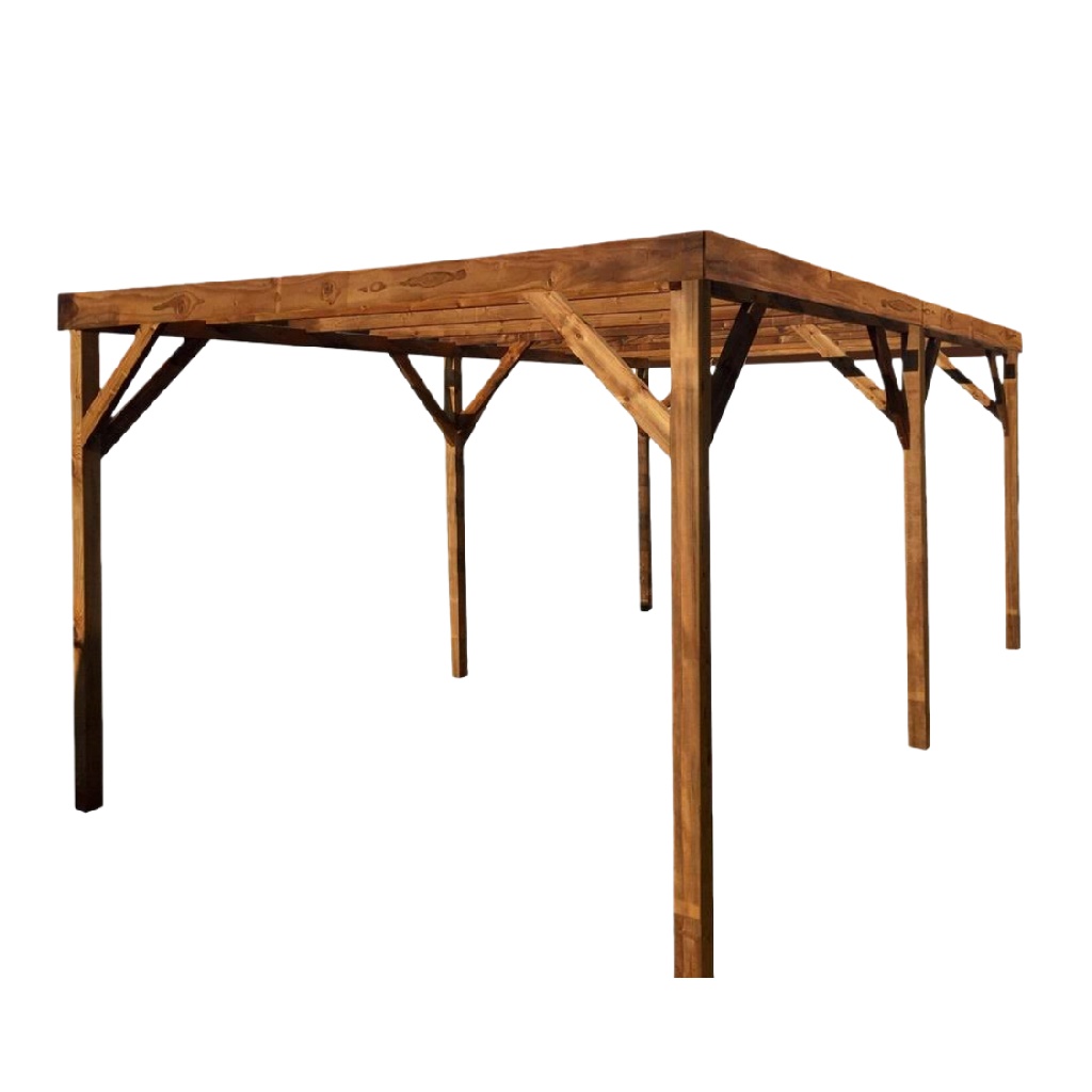 Pergola de jardin en bois traité, structure rectangulaire, autoportante-lindaanderson.shop