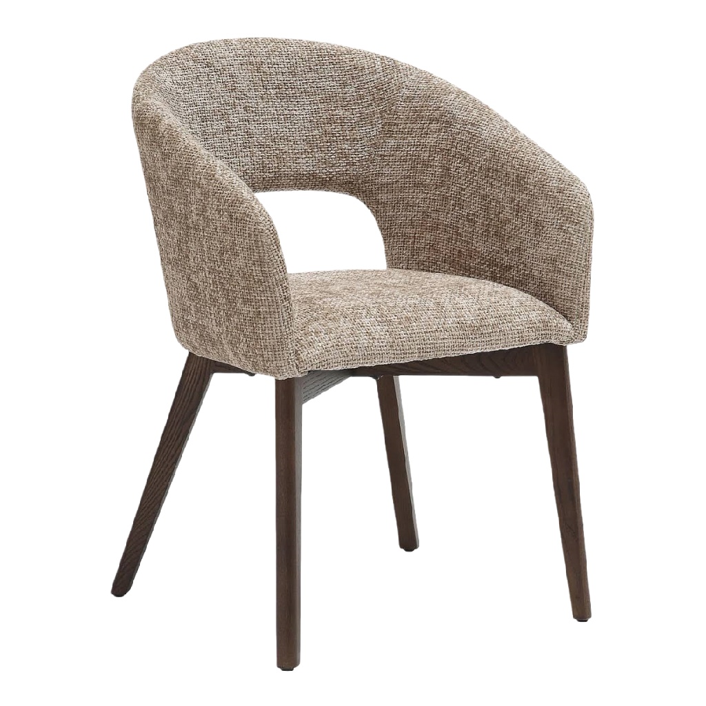 Chaise Design Moderne avec Accoudoirs en Tissu Beige - Confort et Élégance-lindaanderson.shop