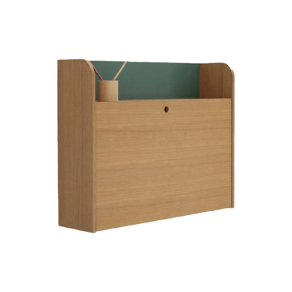 Bureau mural rabattable en bois avec rangement intégré-lindaanderson.shop