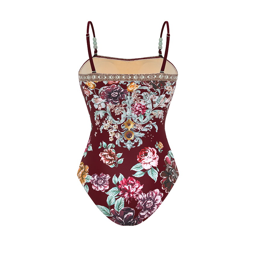 Strapless Peony Print Swimsuit Set(s)