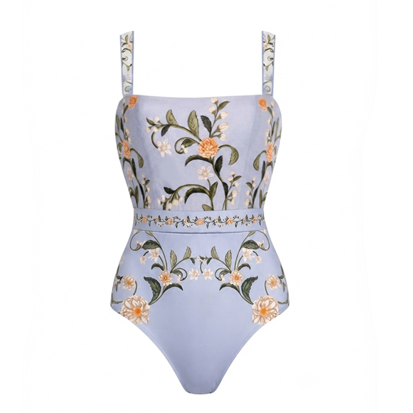 Adjustable Shoulder Strap Floral Print Swimsuit Set(s)