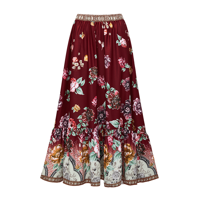 Lace Decoration Peony Print Swimsuit Set(s)