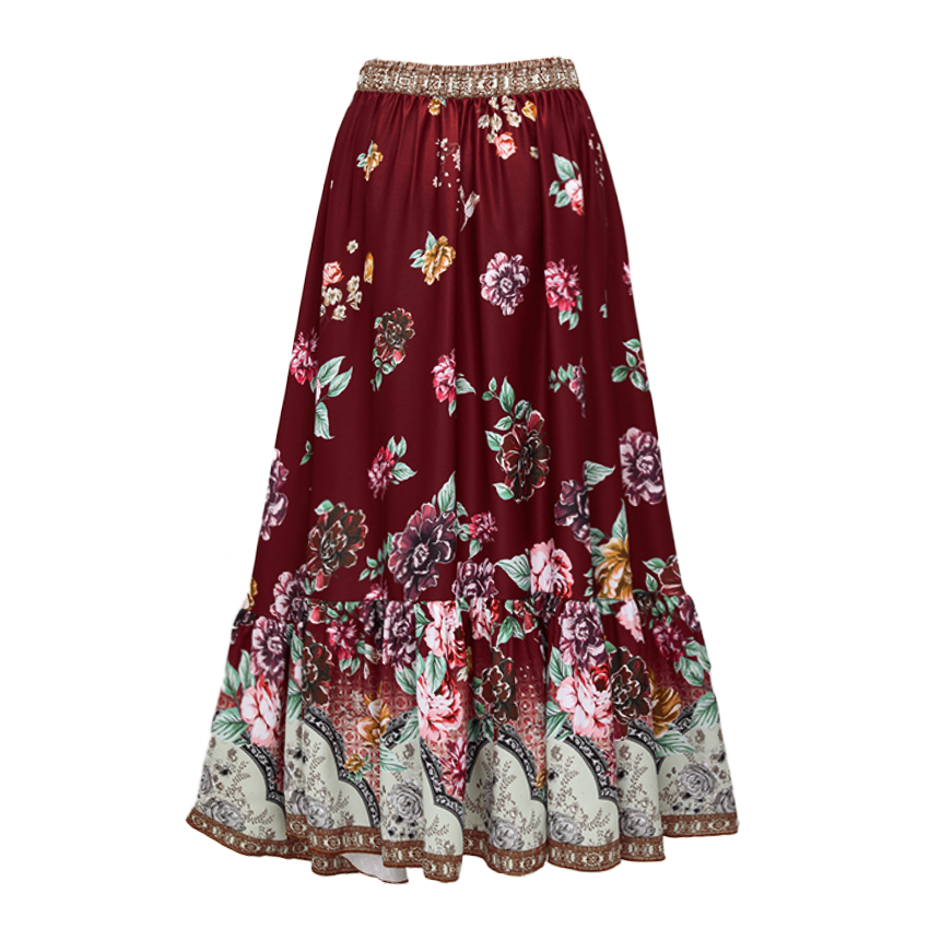 Lace Decoration Peony Print Swimsuit Set(s)