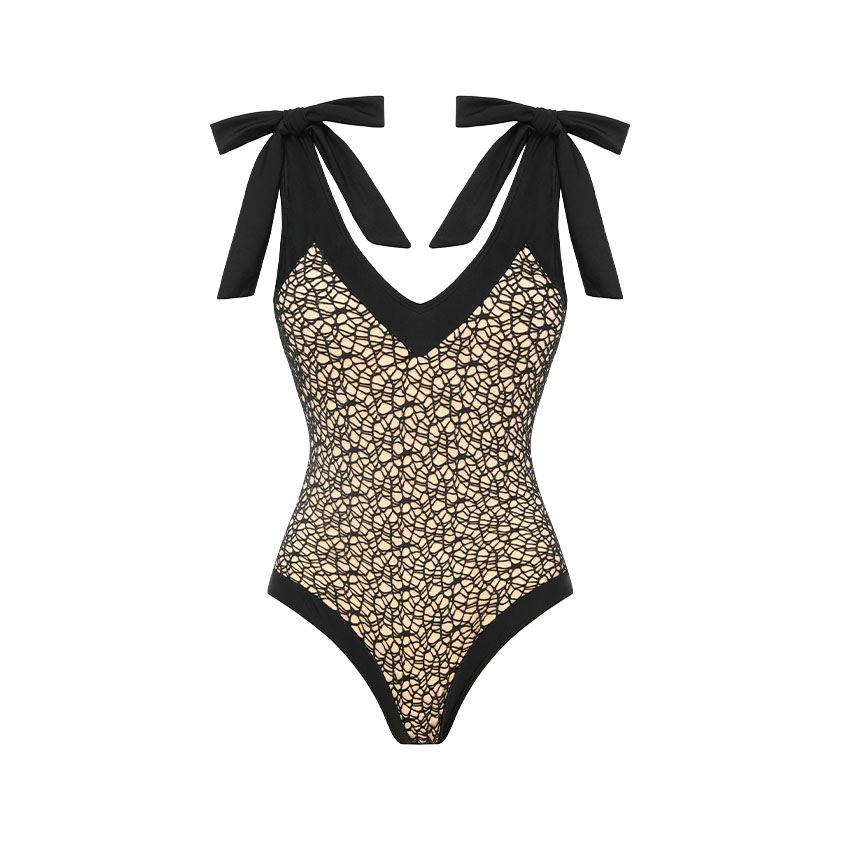 Bowknot Lace Cutout Swimsuit Set(s)