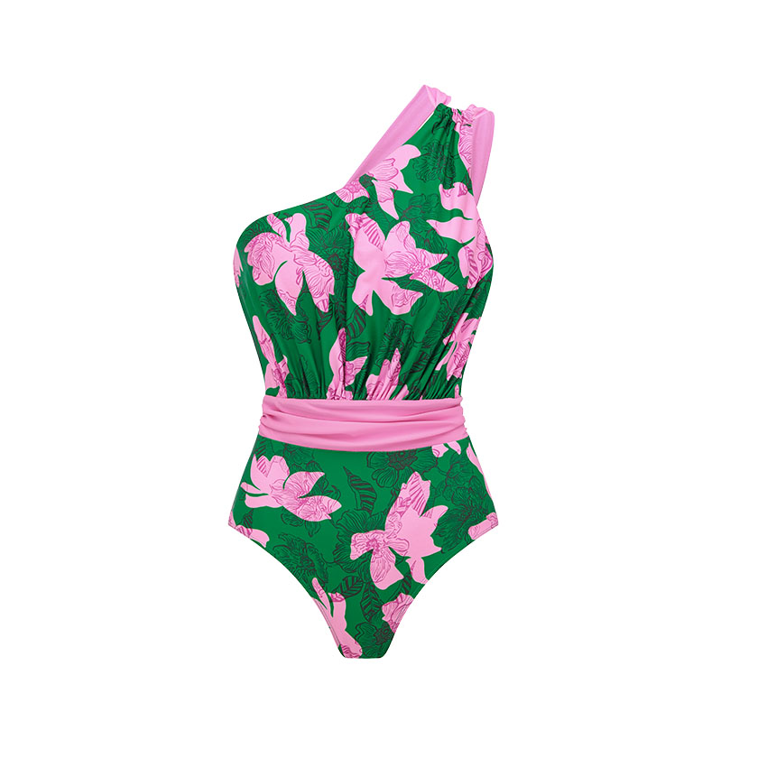 One Shoulder Printed Swimsuit Set(s)