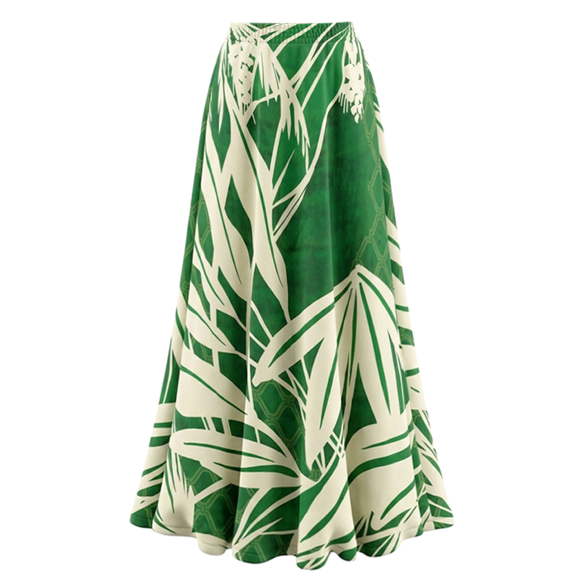 V Neck Green Plant Print Swimsuit Set(s)