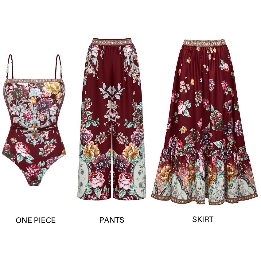 Strapless Peony Print Swimsuit Set(s)