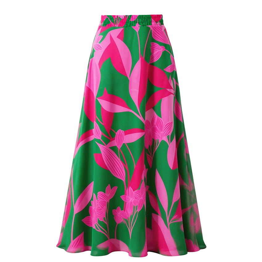 Pink & Green Colorblock Print V-Neck Swimsuit Set(s)