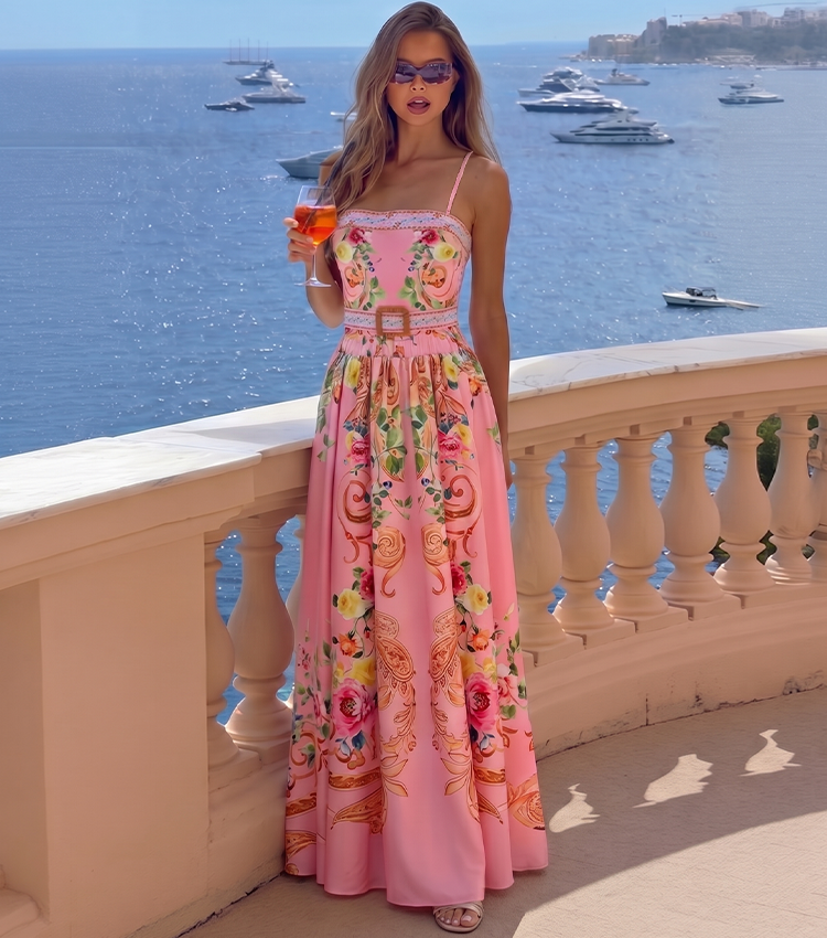 Strapless Baroque Floral Print Swimsuit set(s)