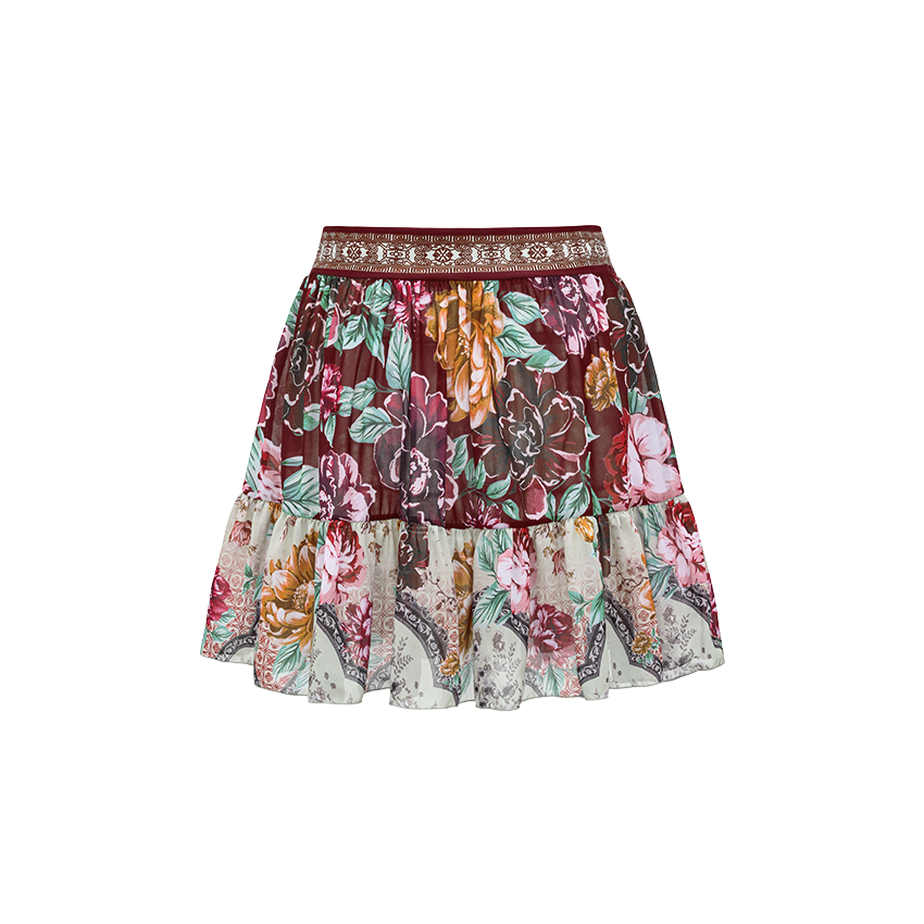 Lace Decoration Peony Print Swimsuit Set(s)