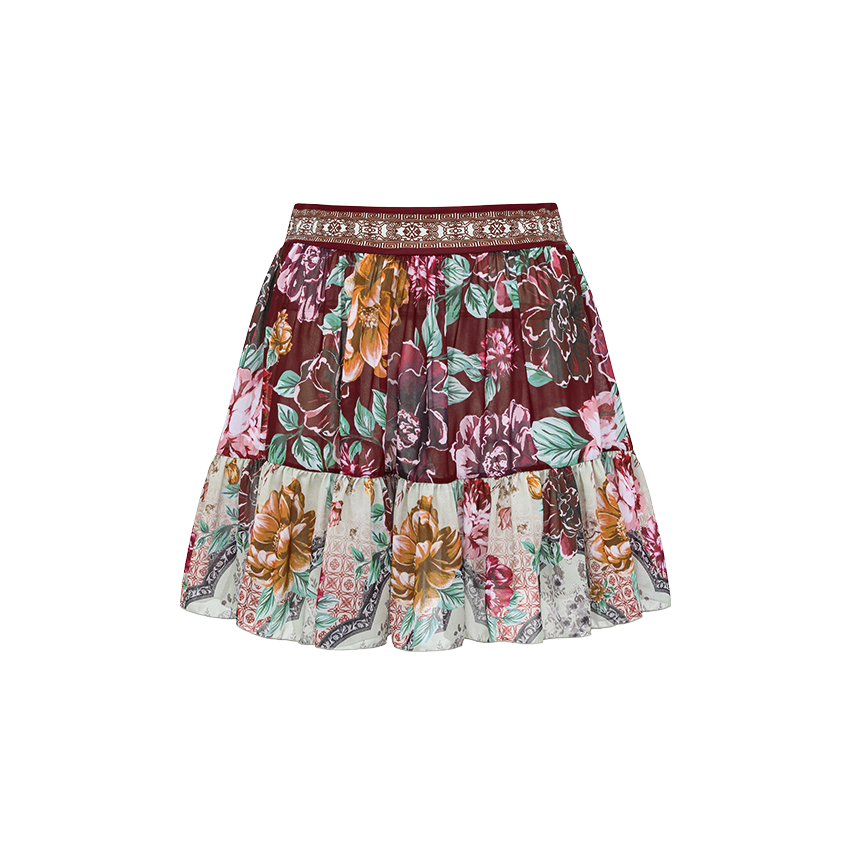 Lace Decoration Peony Print Swimsuit Set(s)