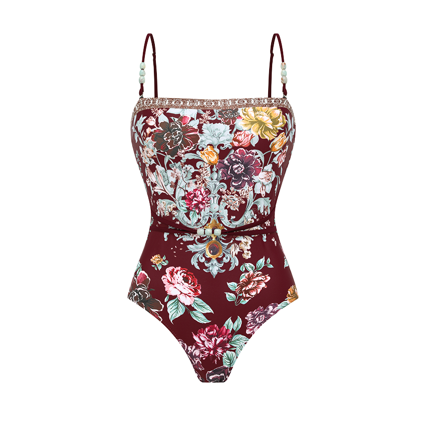 Strapless Peony Print Swimsuit Set(s)