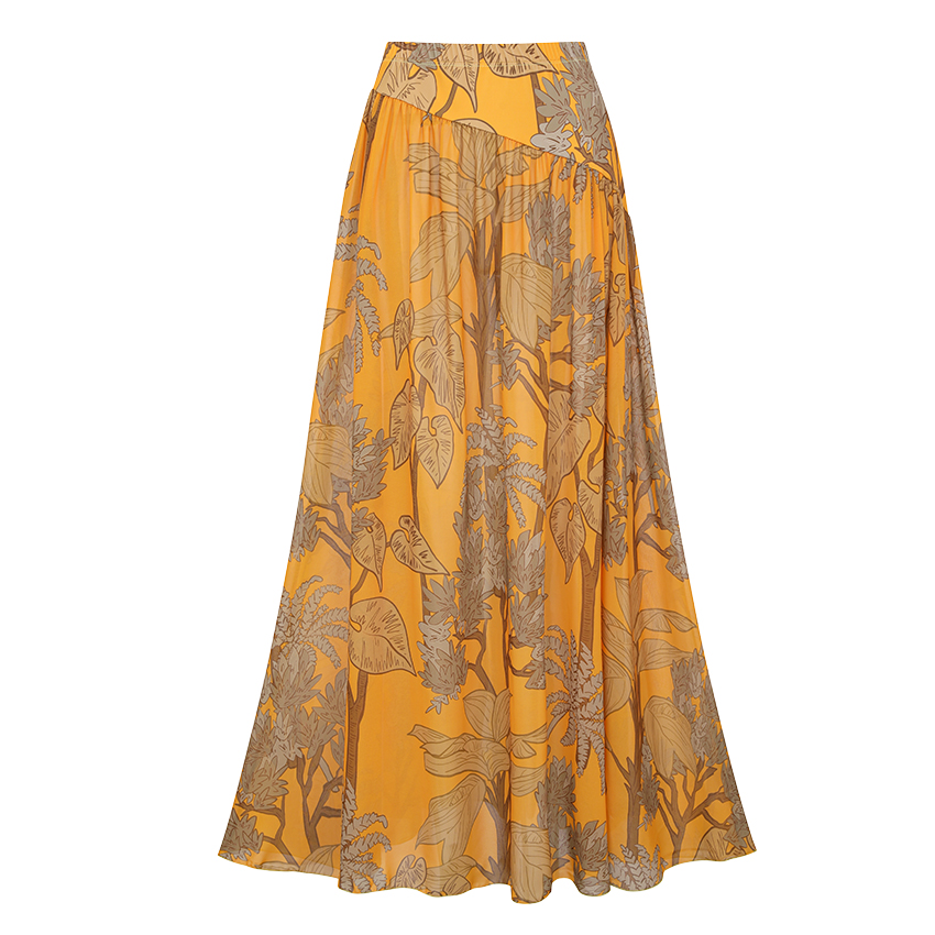 One Shoulder Yellow Printed Swimsuit Set(s)