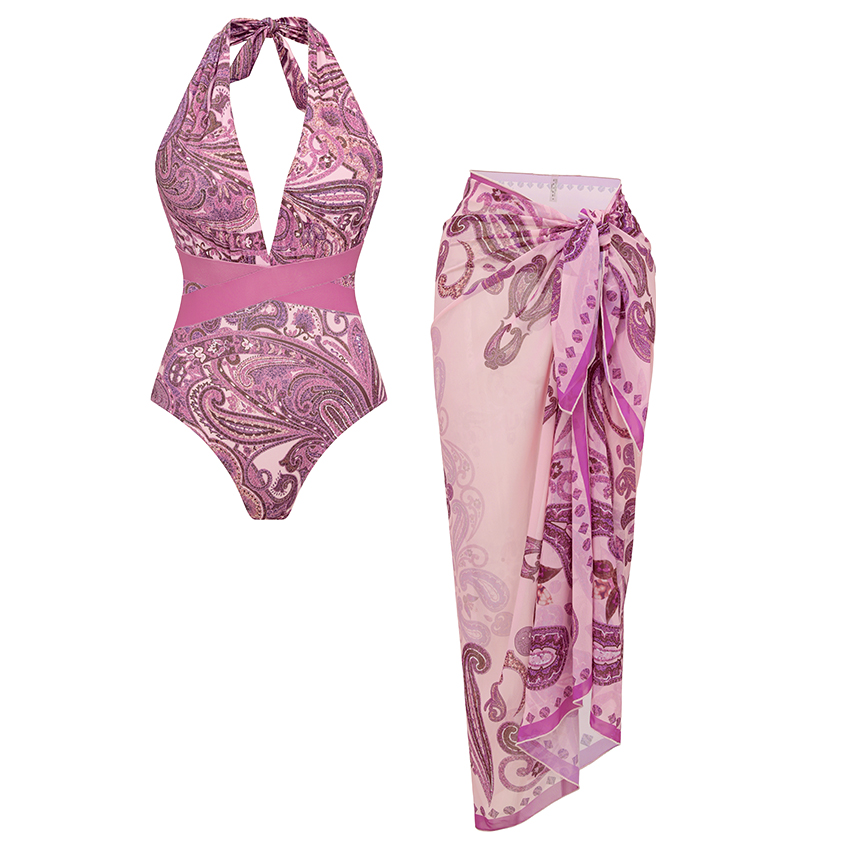 Adjustable Shoulder Straps Black Tribal Print Swimsuit Set(s)