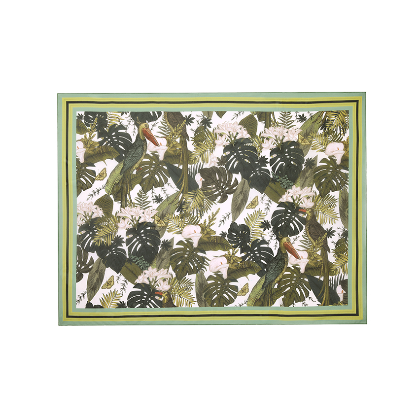 [Copy]Tie-shoulder Blue Leaves Print Swimsuit Set(s)