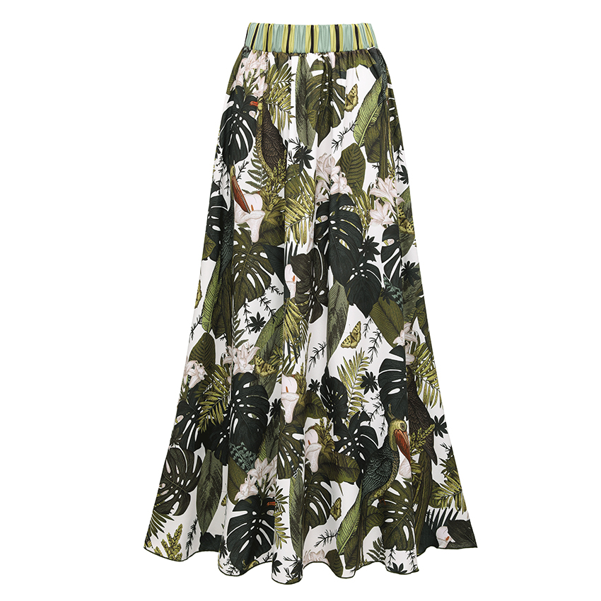 [Copy]Tie-shoulder Blue Leaves Print Swimsuit Set(s)